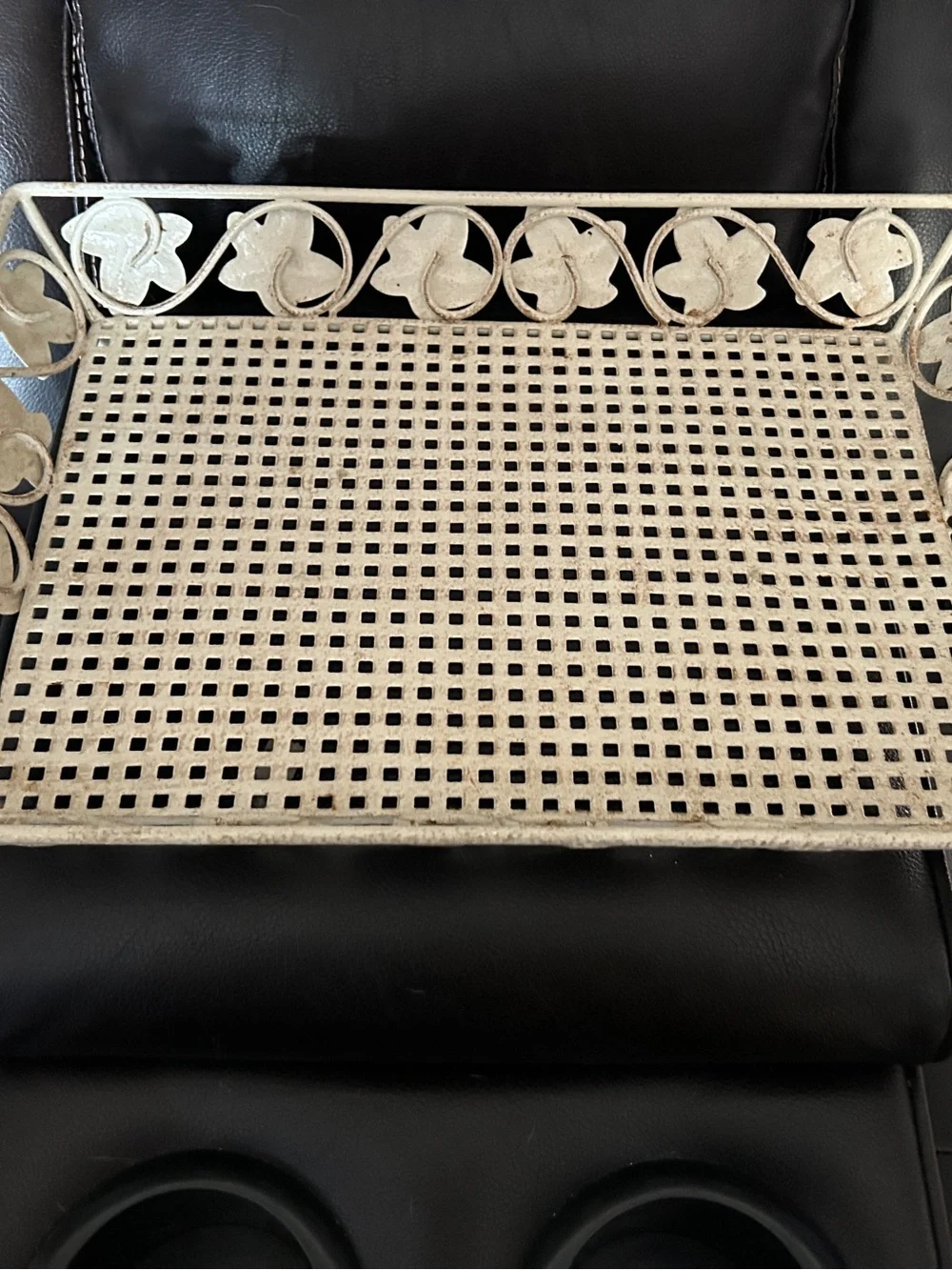Distressed Cream Metal Decorative Tray - Home Accents Lanterns